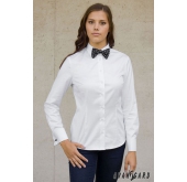 Biela dámska košeľa na manžetové gombíky - 44