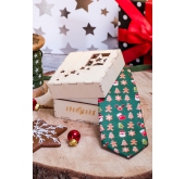 Drevená darčeková krabička Vianoce - 90x90x60 mm