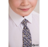 Chlapčenská kravata s šedým vzorom 44 cm - dĺžka 44 cm